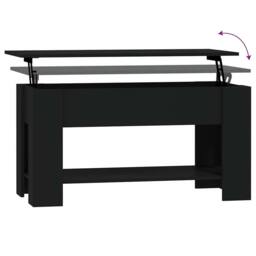 Berkfield Home Coffee Table Black 101x49x52 cm Engineered Wood - Size: 101 x 49 x 52 cm - thumbnail 6