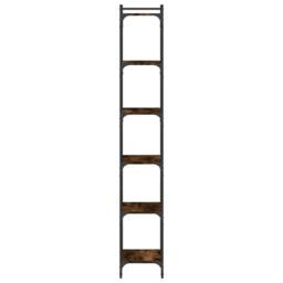 Berkfield Home Bookcase 6-Tier Smoked Oak 40x30x188 cm Engineered Wood in Brown - Size: 40 x 30 x 188 cm - thumbnail 5
