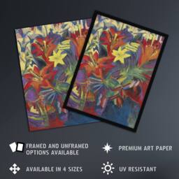 Artery8 Still Life with Lilies Ernst Ludwig Kirchner Framed Wall Art Print - Size: A4 - thumbnail 2