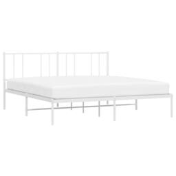 Berkfield Home Metal Bed Frame with Headboard White 200x200 cm - thumbnail 5