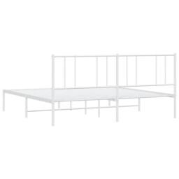 Berkfield Home Metal Bed Frame with Headboard White 200x200 cm - thumbnail 8