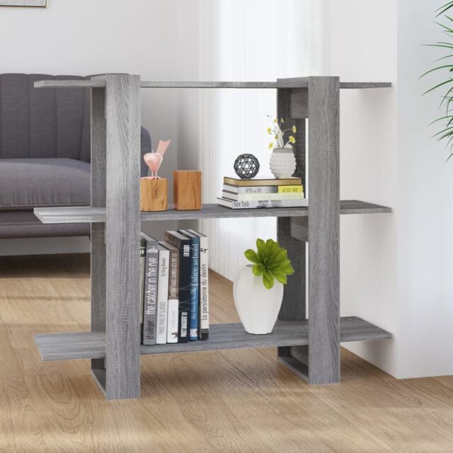 Berkfield Home Book Cabinet/Room Divider Grey Sonoma 100x30x87 cm - Size: 100 x 30 x 87 cm - image 1