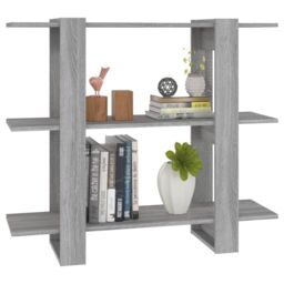 Berkfield Home Book Cabinet/Room Divider Grey Sonoma 100x30x87 cm - Size: 100 x 30 x 87 cm - thumbnail 5
