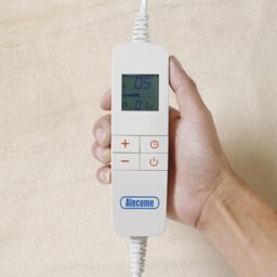 Alecome Women's Electric Heated Throw Blanket Washable 220gsm Fleece Remote Timer in Cream - thumbnail 5