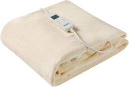 Alecome Women's Electric Heated Throw Blanket Washable 220gsm Fleece Remote Timer in Cream - thumbnail 2