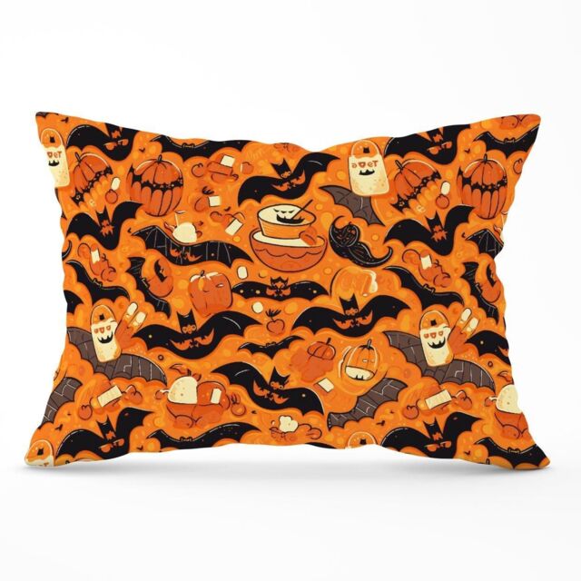 Warren Reed - Designer Candy-Filled Treat Bags & Bats Cushions in Orange - Size: 45 cm x 45 cm - image 1