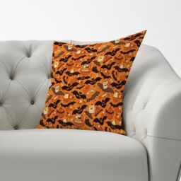 Warren Reed - Designer Candy-Filled Treat Bags & Bats Cushions in Orange - Size: 45 cm x 45 cm - thumbnail 2