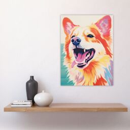 "Artery8 Wall Art Print Happy Collie Dog Bright Colourful Portrait Poster Picture - Size: W18"" x H24""" - thumbnail 4