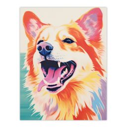 "Artery8 Wall Art Print Happy Collie Dog Bright Colourful Portrait Poster Picture - Size: W18"" x H24""" - thumbnail 1