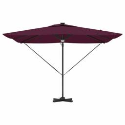 Berkfield Home Versatile Cantilever Roma Parasol with LEDs Bordeaux Red 286x285x in Burgundy - thumbnail 6