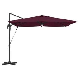 Berkfield Home Versatile Cantilever Roma Parasol with LEDs Bordeaux Red 286x285x in Burgundy - thumbnail 7