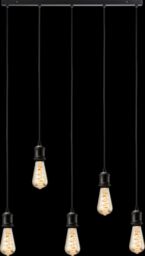 Netlighting Knightsbridge CALLA 230V E27 Vintage 5 Light Bar Pendant Matt Black CALVI5BMB - thumbnail 1