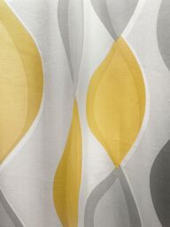 Fusion 'Lennox' Modern Geo Print Eyelet Curtains in Yellow - Size: 168 cm width x 229 cm drop - thumbnail 3
