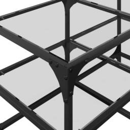 Berkfield Home Coffee Table with Transparent Glass Top 78.5x40x45 cm Steel - thumbnail 8