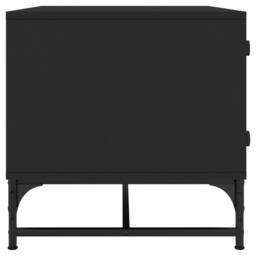 Berkfield Home Coffee Table with Glass Doors Black 68.5x50x50 cm - thumbnail 6