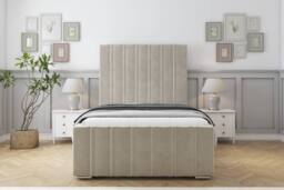 "Comfort Beds Lorenzo Plush Bed Frame - 50"" Upholstered Headboard in Cream - Size: King" - thumbnail 2