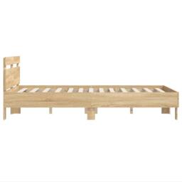 Berkfield Home Bed Frame without Mattress Sonoma Oak 120x200 cm in Light Oak - Size: Small Double - thumbnail 6