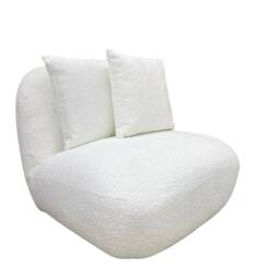 Stratus Interiors Modern Miami Boucle Swivel Lounge Accent Chair in White - Size: 1 Seater - thumbnail 2