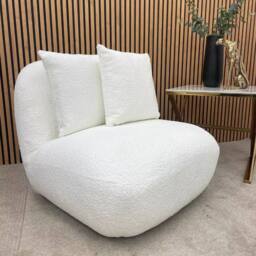 Stratus Interiors Modern Miami Boucle Swivel Lounge Accent Chair in White - Size: 1 Seater - thumbnail 1