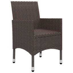 Berkfield Home Beautiful 5 Piece Garden Dining Set with Cushions Brown - thumbnail 5
