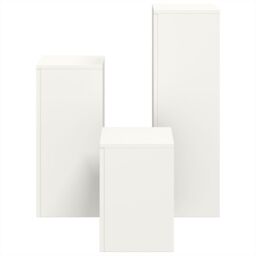 Berkfield Home Outdoor Plant Stands Pillar 3 pcs White Steel - thumbnail 8