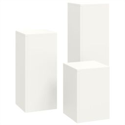 Berkfield Home Outdoor Plant Stands Pillar 3 pcs White Steel - thumbnail 7
