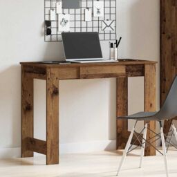 Berkfield Home Desk Old Wood 100x45x75 cm Engineered Wood in Brown - Size: 100 x 45 x 75 cm - thumbnail 3