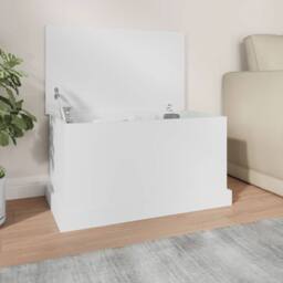 Berkfield Home Storage Box White 70x40x38 cm Engineered Wood - Size: 70 x 40 x 38 cm - thumbnail 2