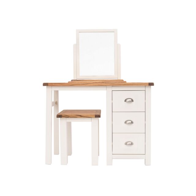 Cabinet Bits Lovere 3 Drawer Dressing Table Set Chrome Cup Handle in Off-White - image 1