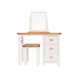 Cabinet Bits Lovere 3 Drawer Dressing Table Set Chrome Cup Handle in Off-White - thumbnail 1