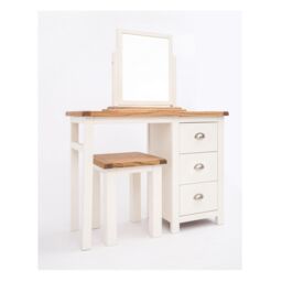 Cabinet Bits Lovere 3 Drawer Dressing Table Set Chrome Cup Handle in Off-White - thumbnail 2