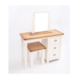 Cabinet Bits Lovere 3 Drawer Dressing Table Set Chrome Cup Handle in Off-White - thumbnail 3