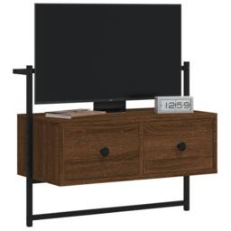 Berkfield Home TV Cabinet Wall-mounted Brown Oak 60.5x30x51 cm Engineered Wood - thumbnail 1