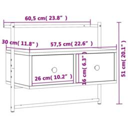 Berkfield Home TV Cabinet Wall-mounted Brown Oak 60.5x30x51 cm Engineered Wood - thumbnail 9