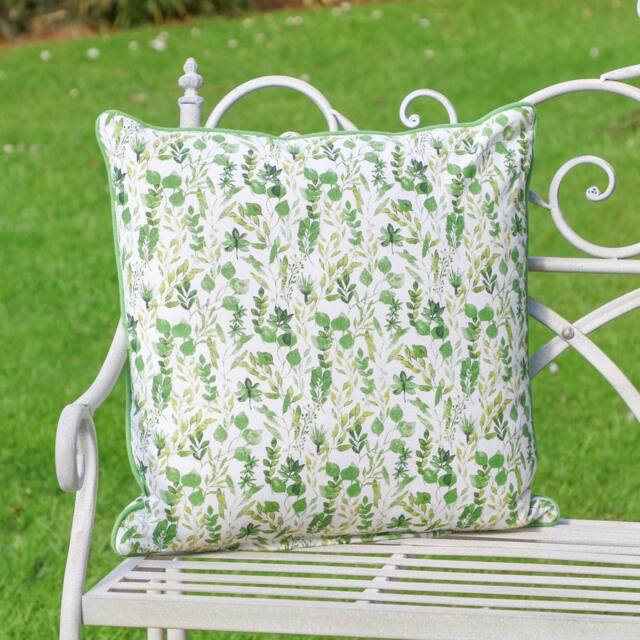 Dibor Vintage Botanical Green Garden Chair Bench Cushion L50 x W50cm - Size: 50 cm x 50 cm - image 1