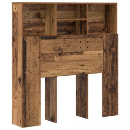 Berkfield Home Headboard Cabinet Old wood 100 x 19 x 103.5 cm Engineered wood in Brown - thumbnail 2