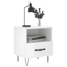 Berkfield Home Bedside Cabinets 2 pcs High Gloss White 40x35x47.5 cm Engineered Wood - thumbnail 4