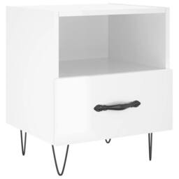 Berkfield Home Bedside Cabinets 2 pcs High Gloss White 40x35x47.5 cm Engineered Wood - thumbnail 6