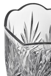 Orsina Modern Crystal Scalloped Vase, Unique Clear Embossed Cylinder Vase, Fluted Design Decorative Vase For Décor - thumbnail 4