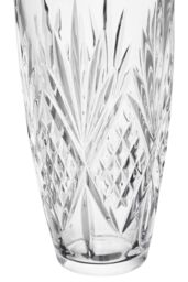 Orsina Modern Crystal Scalloped Vase, Unique Clear Embossed Cylinder Vase, Fluted Design Decorative Vase For Décor - thumbnail 5
