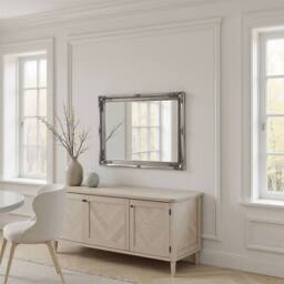 Yearn Mirrors French style carved mirror silver 90x65cm - Size: 90x65 cm - thumbnail 5