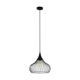 Loops Hanging Ceiling Pendant Light Black Steel Wire 1 x 60W E27 Hallway Feature