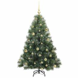 Berkfield Home Artificial Christmas Tree with 150 LEDs Green 150 cm PE & PVC - thumbnail 4