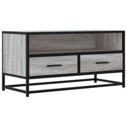 Berkfield Home TV Cabinet Grey Sonoma 80x34.5x40 cm Engineered Wood & Metal - thumbnail 2