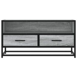 Berkfield Home TV Cabinet Grey Sonoma 80x34.5x40 cm Engineered Wood & Metal - thumbnail 4