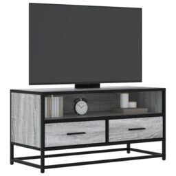 Berkfield Home TV Cabinet Grey Sonoma 80x34.5x40 cm Engineered Wood & Metal - thumbnail 1