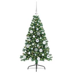 Berkfield Home Beautiful Artificial Pre-lit Christmas Tree Green 120 cm PVC - thumbnail 1