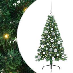 Berkfield Home Beautiful Artificial Pre-lit Christmas Tree Green 120 cm PVC - thumbnail 3