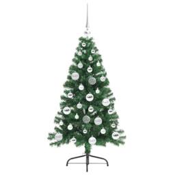 Berkfield Home Beautiful Artificial Pre-lit Christmas Tree Green 120 cm PVC - thumbnail 4
