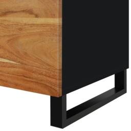 Berkfield Home Coffee Table 80x50x40 cm Solid Wood Acacia&Engineered Wood in Brown - Size: 80 x 50 x 40 cm - thumbnail 8